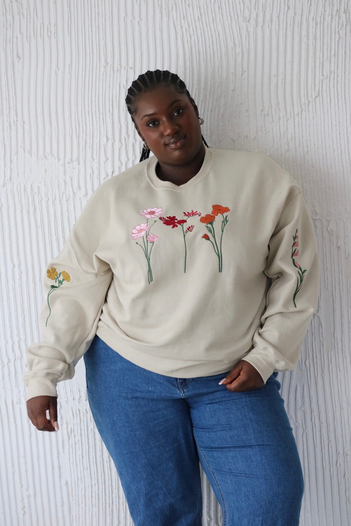 Autumnal Floral Sleeve Sweater