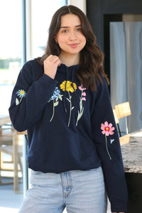 Floral sleeve with mini bugs Hoodie