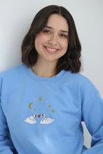 Load image into Gallery viewer, SALE - Midnight Swan sweater - SMALL CORNFLOWER BLUE