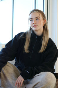 Super cosy fleece half zip with sleeve embroidery