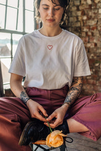 Heart embroidered organic t-shirt
