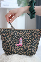 Load image into Gallery viewer, Leopard print embroidered pouch