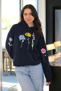 Floral sleeve with mini bugs Hoodie