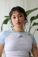 Load image into Gallery viewer, Pale Blue 90&#39;s Dolphin Raglan T-Shirt
