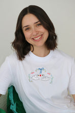 Load image into Gallery viewer, SALE - Spring Floral Swan T-shirt - SMALL WHITE