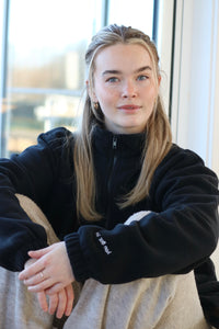 Super cosy fleece half zip with sleeve embroidery