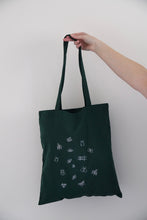 Load image into Gallery viewer, Lots of bugs embroidered tote bag