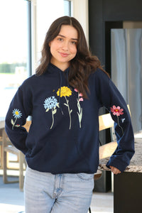 Floral sleeve with mini bugs Hoodie