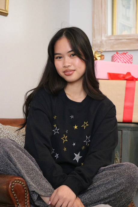 Metallic Star embroidered sweater