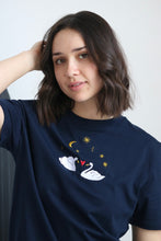 Load image into Gallery viewer, SALE - Midnight Swan T-shirt - SMALL NAVY