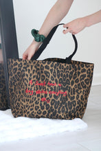 Load image into Gallery viewer, Leopard print embroidered slogan bag