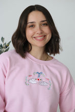 Load image into Gallery viewer, SALE - Spring Floral Swan sweater - SMALL PINK
