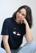 Load image into Gallery viewer, SALE - Midnight Swan T-shirt - SMALL NAVY