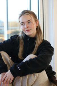 Super cosy fleece half zip with sleeve embroidery