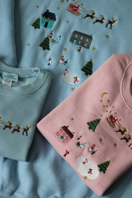 Embroidered Christmas Kids sweaters