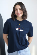 Load image into Gallery viewer, SALE - Midnight Swan T-shirt - SMALL NAVY