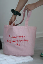 Load image into Gallery viewer, Slogan embroidered denim tote bag