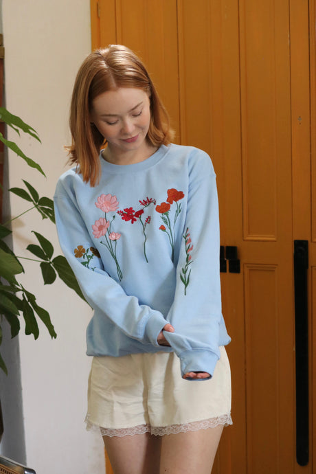 Autumnal Floral Sleeve Sweater