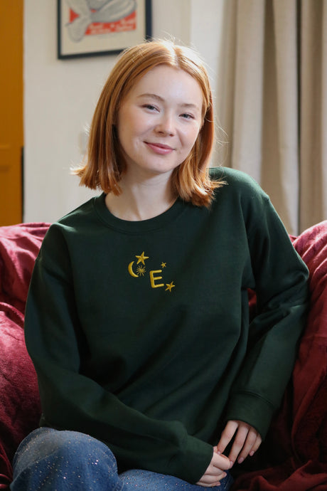 Star moon Initial Sweater