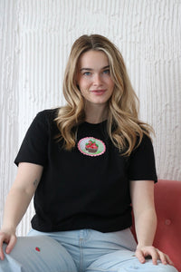 Gingham Strawberry Basket Fitted T-shirt