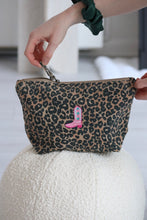 Load image into Gallery viewer, Leopard print embroidered pouch