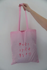 Lots of flowers embroidered tote bag