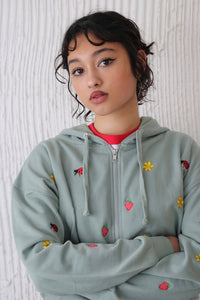 All over Ladybird flower mix Cropped Hoodie