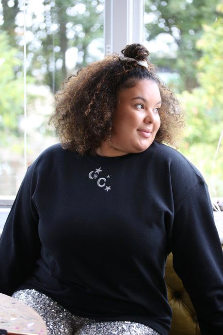 Star moon Initial Sweater