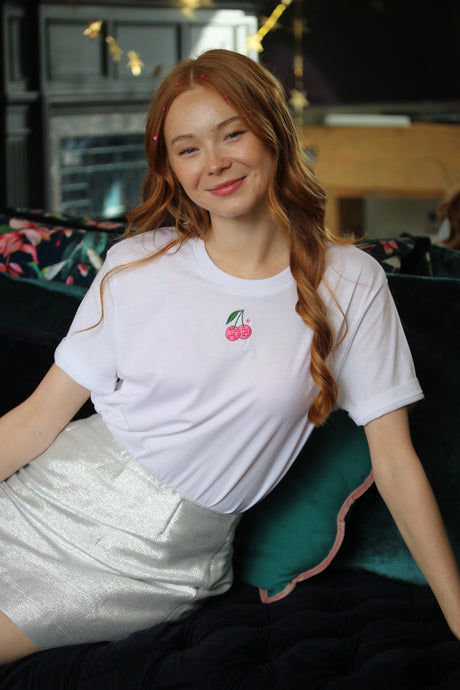 Cherry disco embroidered T-Shirt