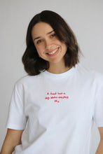 Load image into Gallery viewer, SALE - A Sweet treat a Day Slogan T-shirt - SMALL / medium WHITE