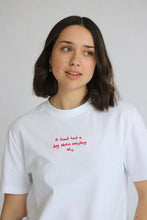 Load image into Gallery viewer, SALE - A Sweet treat a Day Slogan T-shirt - SMALL / medium WHITE