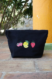 embroidered juicy fruits large pouch