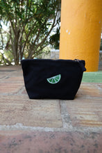 Load image into Gallery viewer, embroidered juicy fruits accessory purse / make up bag