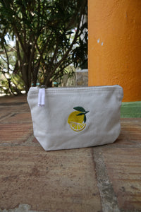 embroidered juicy fruits accessory purse / make up bag