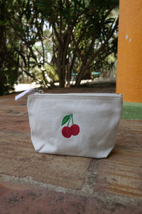 embroidered juicy fruits accessory purse / make up bag