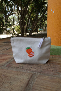 embroidered juicy fruits accessory purse / make up bag