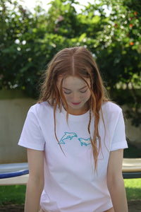Holographic Dolphin Embroidered t-shirt