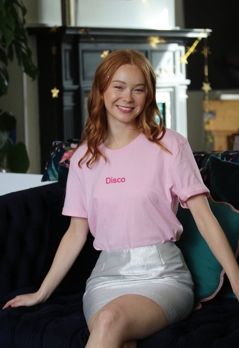 Disco text embroidered T-Shirt