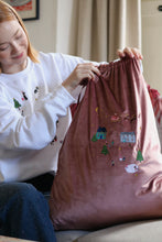 Load image into Gallery viewer, Velvet embroidered XLarge Christmas gift sack