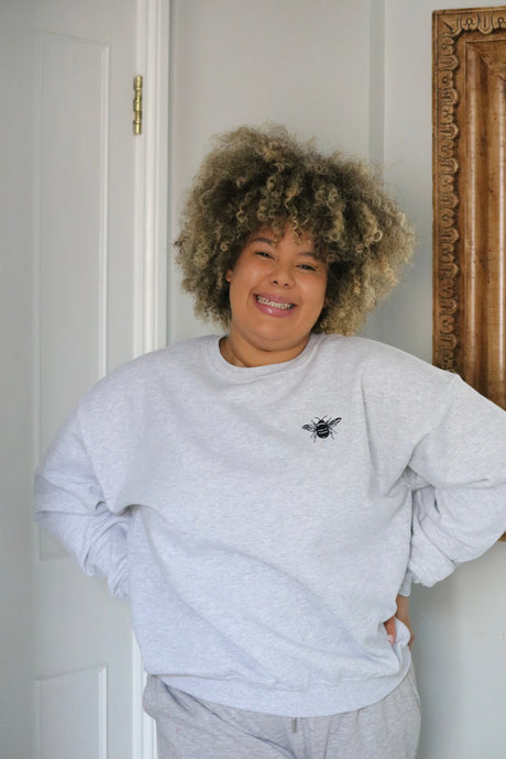 Left chest Bee embroidered sweater