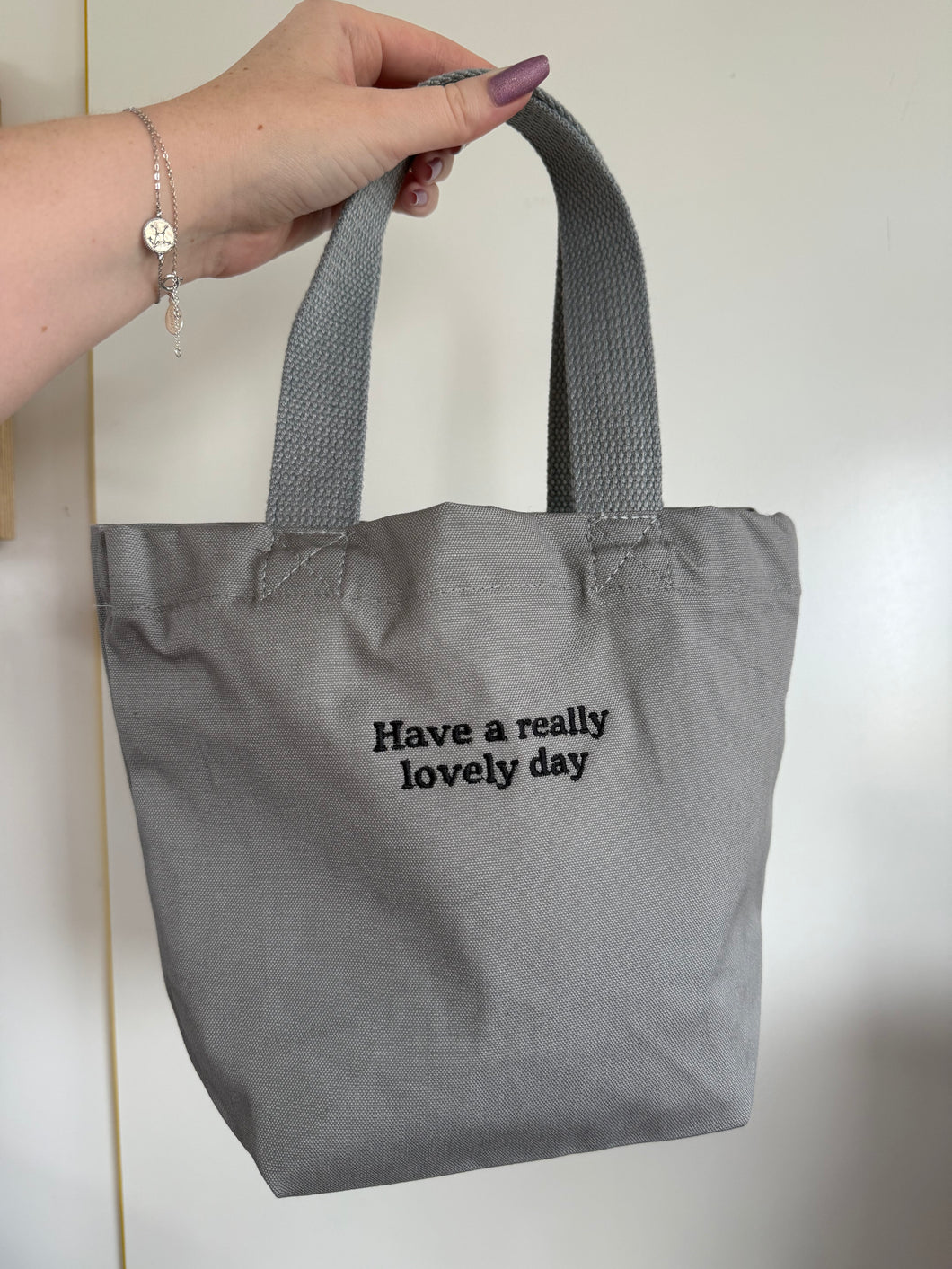 'Have a really lovely day' slogan Trinket bags