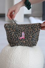 Load image into Gallery viewer, Leopard print embroidered pouch