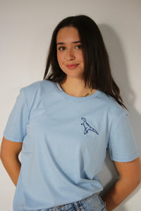 George the dinosaur embroidered organic t-shirt