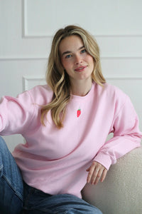 Embroidered Strawberry Sweater
