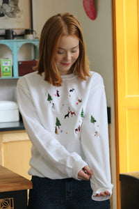 Dogs under the Mistletoe Sweater