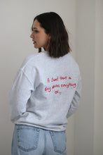 Load image into Gallery viewer, SALE - A Sweet Treat A Day Slogan sweater - SMALL ASH GREY