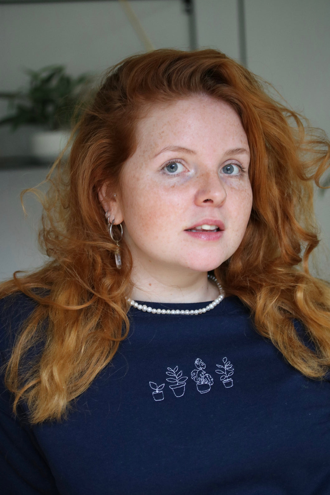 House Plant embroidered sweater