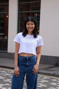 Trio of Spring flowers Crop Top