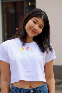 Trio of Spring flowers Crop Top