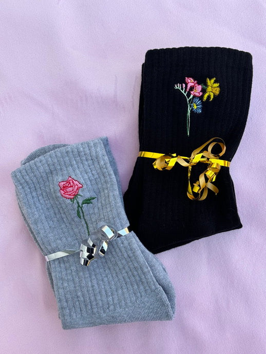 Super cute snuggly embroidered socks